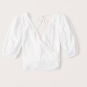 Abercrombie Linen-Blend Wrap-Front Blouse